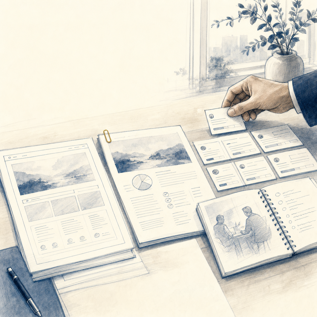 Hand-drawn illustration of financial diligence and portfolio operating support