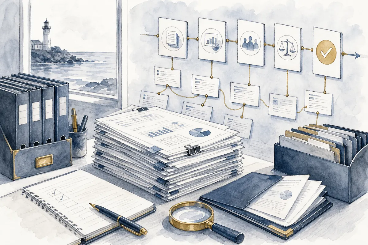 Hand-drawn illustration for Post-LOI diligence